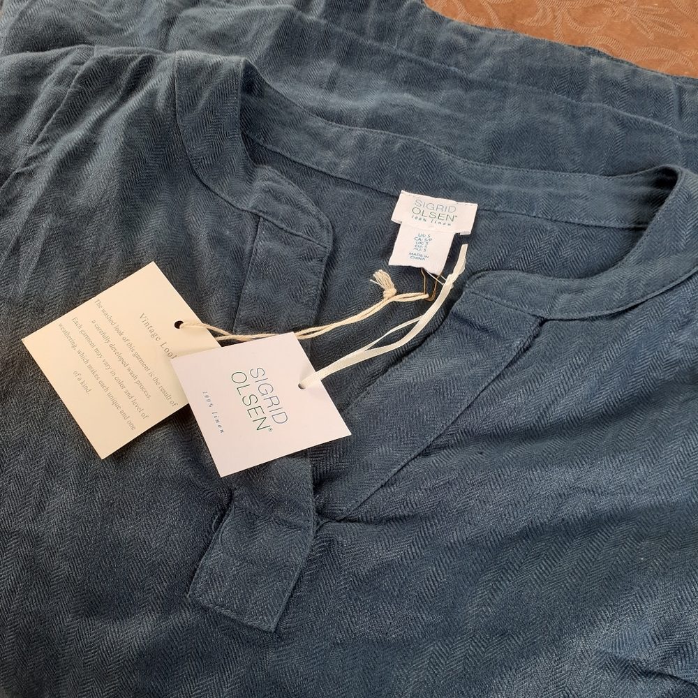 Sigrid Olsen Linen Tunic Short Dress Spring - Picture 8 of 10